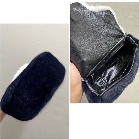 Colorblock Handmade Luxury Real Mink Fur Top Handle Bag/Shoulder Bag/Crossbody - Picture 15 of 16